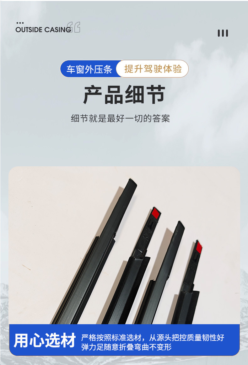 Suitable for Suzuki Swift Outer Weatherstripping Car Door and Window Rain and Water Flow Strips, Window Side Glass Sealing Strips