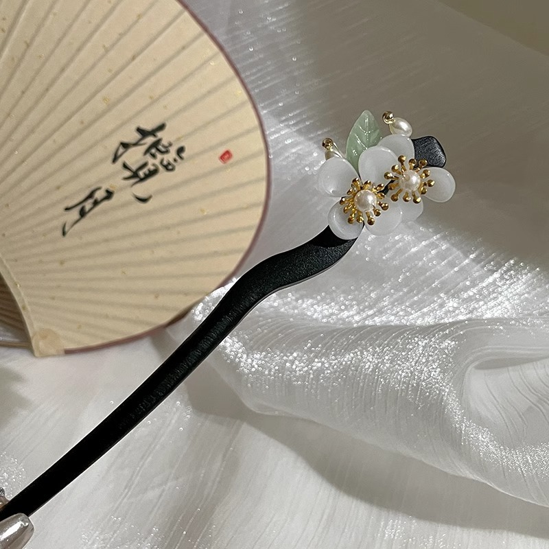 高級気質百合頭飾り新古風花高級感ヘアピン清新甘美女古風チャイナドレスヘアピン|undefined