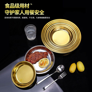 不锈钢平底圆盘商用浅盘菜盘餐盘饭盘菜碟蒸糕盘凉皮锣锣水果盘子-阿里巴巴