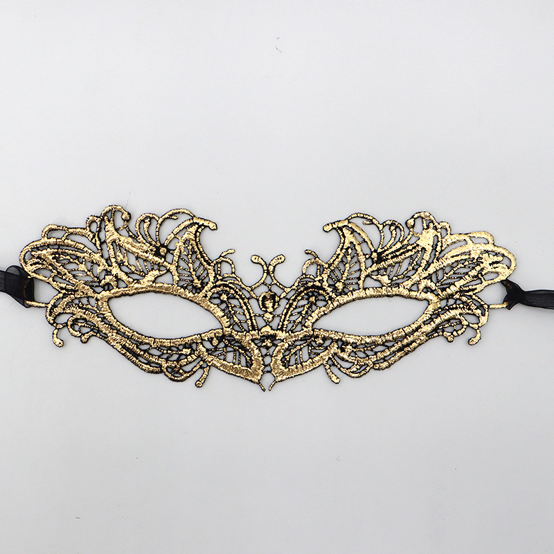 Ventas transfronterizas calientes de Halloween encaje sexy mitad cara máscara amorfa de alta calidad estampado de color eye mask accesorios de rendimiento