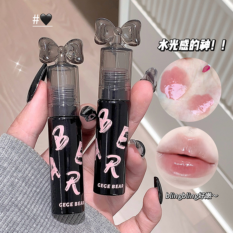Gegebear Crystal Dudu Water Light Lip Glaze para sostener el maquillaje, no es fácil de desvanecer, espejo blanco, esmalte de labios, lápiz labial, brillo de labios transfronterizo