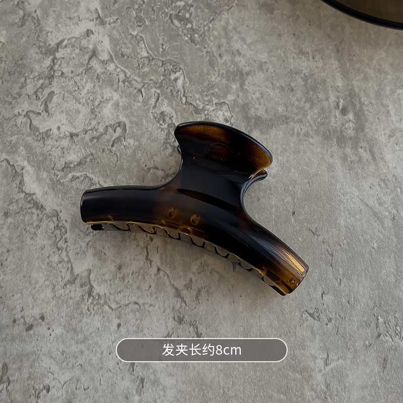 中号抓夹女新款后脑勺鲨鱼夹高级气质发夹小号发量少盘发夹子头饰|undefined