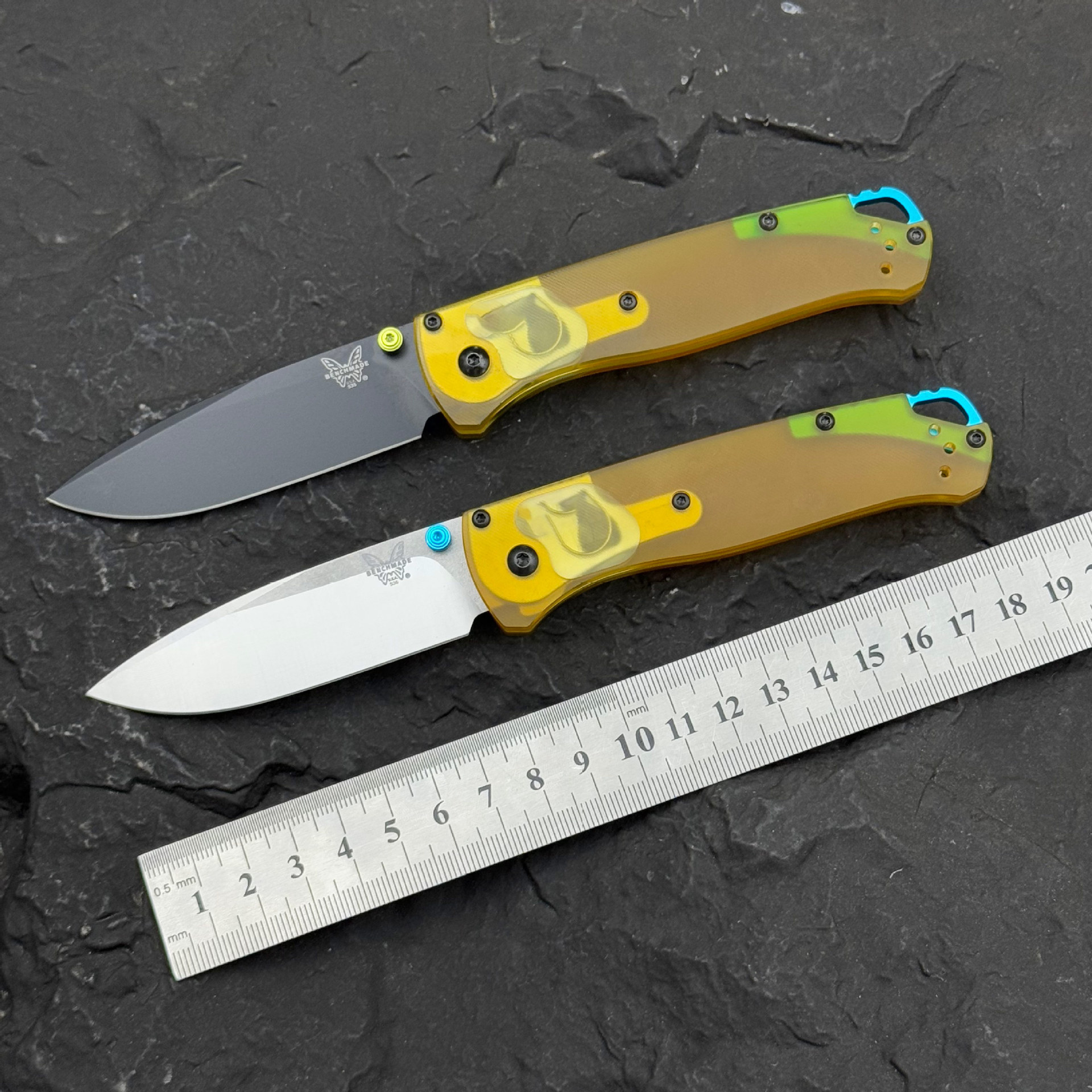 蝴蝶535折刀新版PEI透明手柄工厂直销户外野营防身便携小折叠刀具