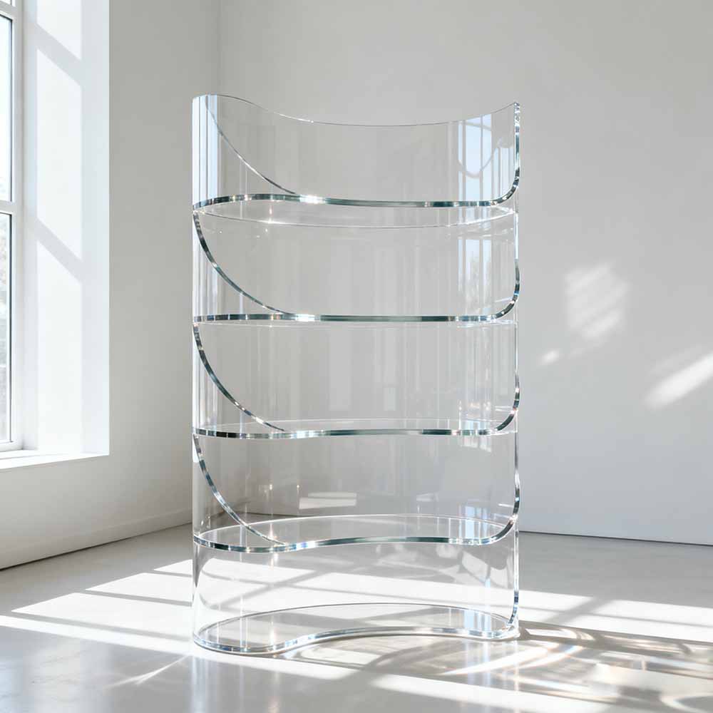 亚克力热弯工艺异形柜体陈列架U型等形态家居装饰商业道具有机板