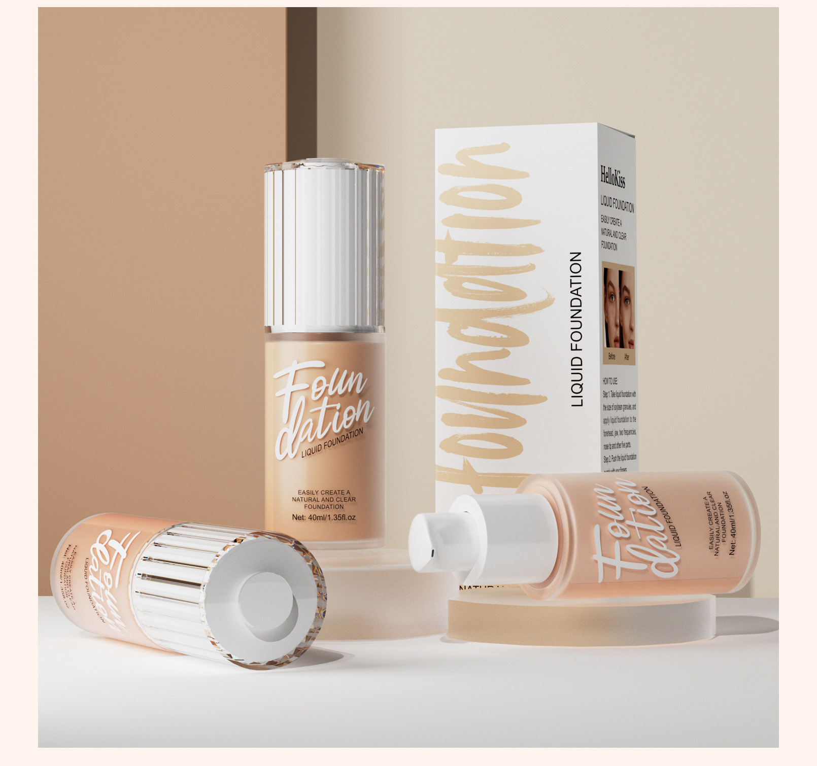 Hellokiss Foundation is a clear, smooth, natural and long-lasting European and American Foundation matte foundation makeup undefined