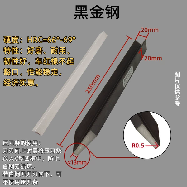 Black gold steel 20X20X250—R0.5