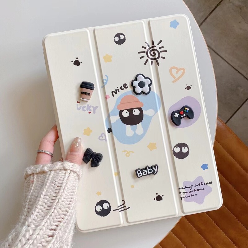 Suitable for Apple Huawei Protective Leather Case 3D Stereo Tablet Cute Cartoon iPad Anti-Fall Protective Cover