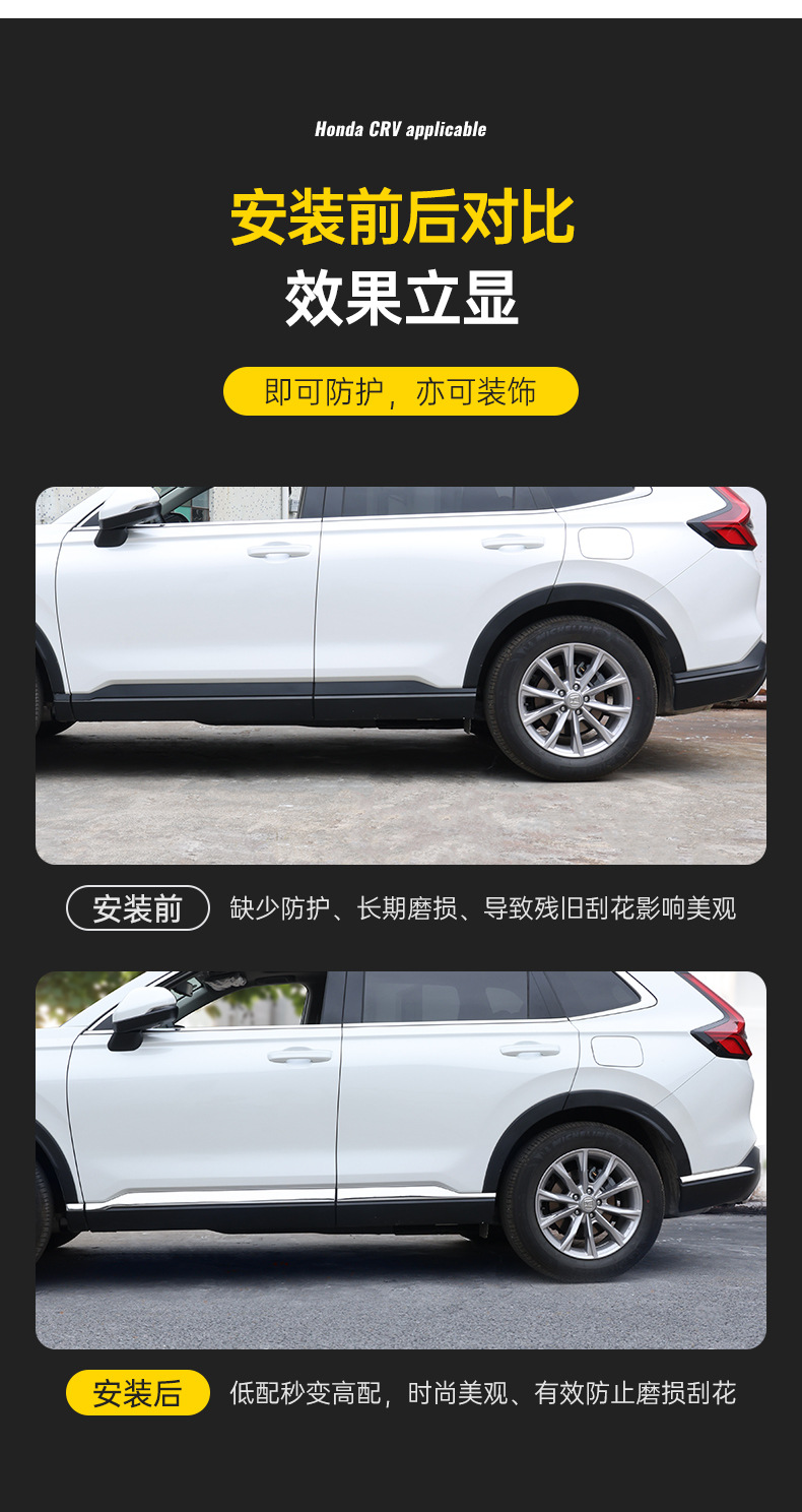 Suitable for 23-26 Models of the New Honda Crv Body Trim, Door Edge Anti-Collision and Anti-Scratch Strips, Modified Haoying Center Pillar Trim