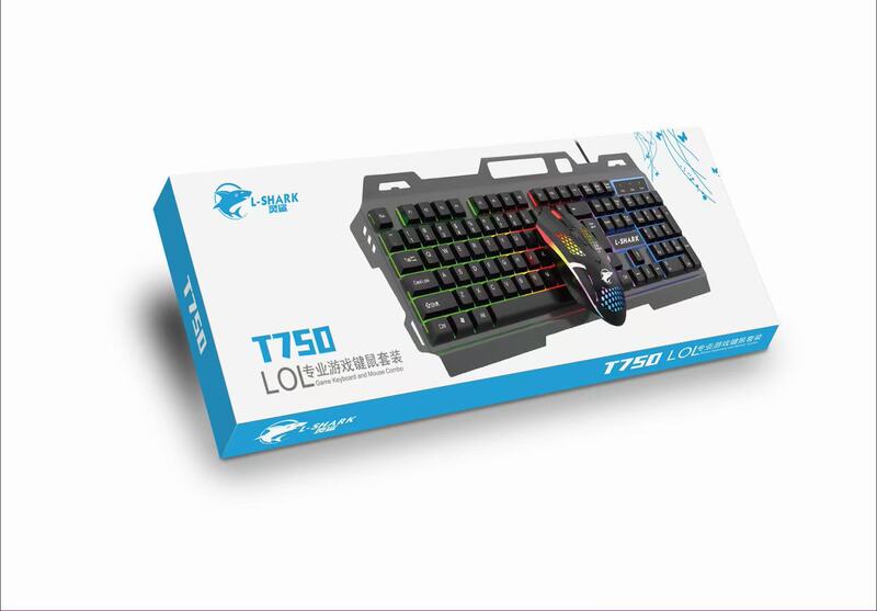 霊サメ有線USBキーボード発光ノートパソコン汎用ビジネスオフィスゲームキーボードマウスセット|undefined