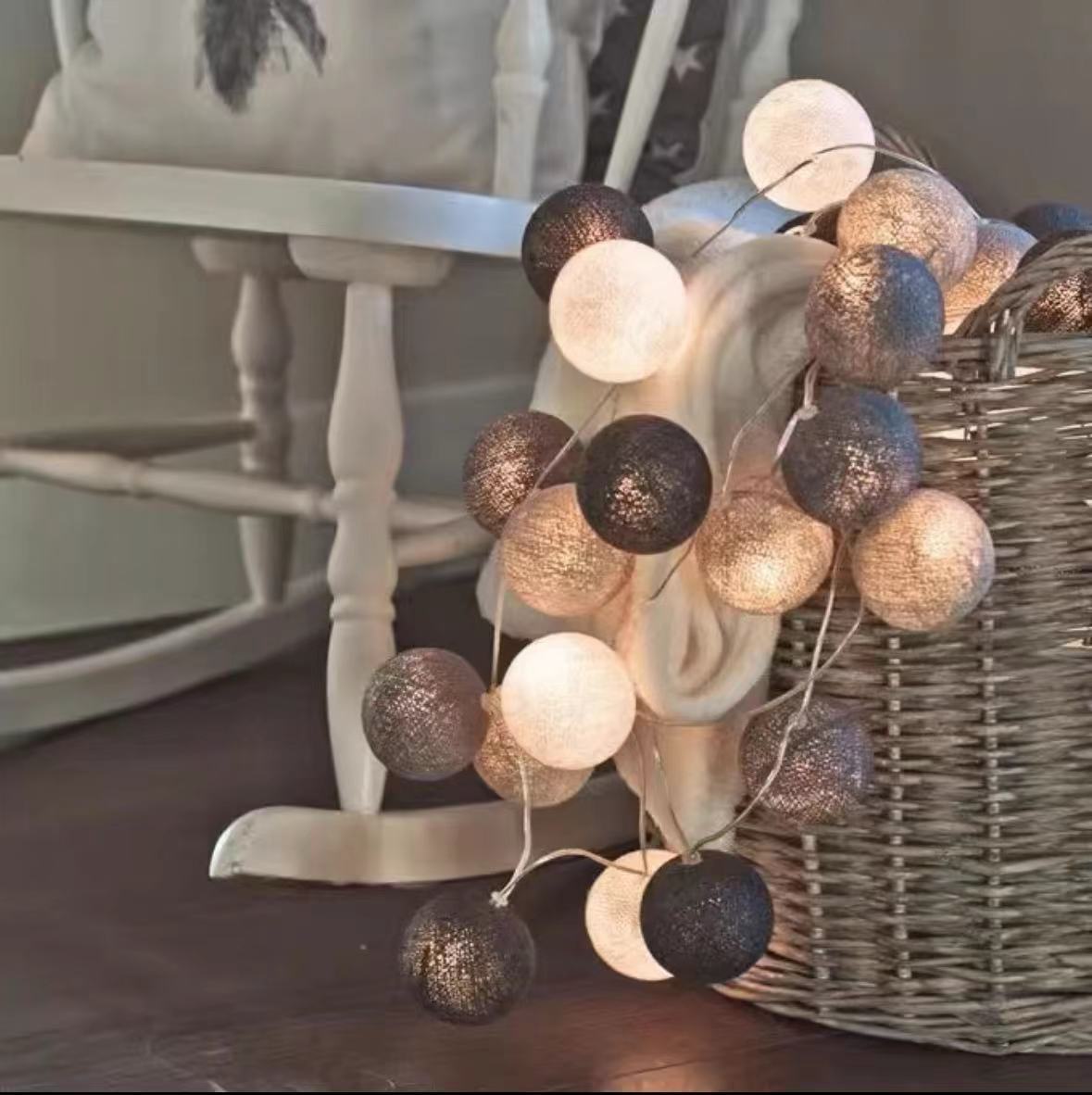 Lámpara de bola de algodón stringed chica corazón sala decoración de macaron bobobo lámpara de bola string camping lámpara de color