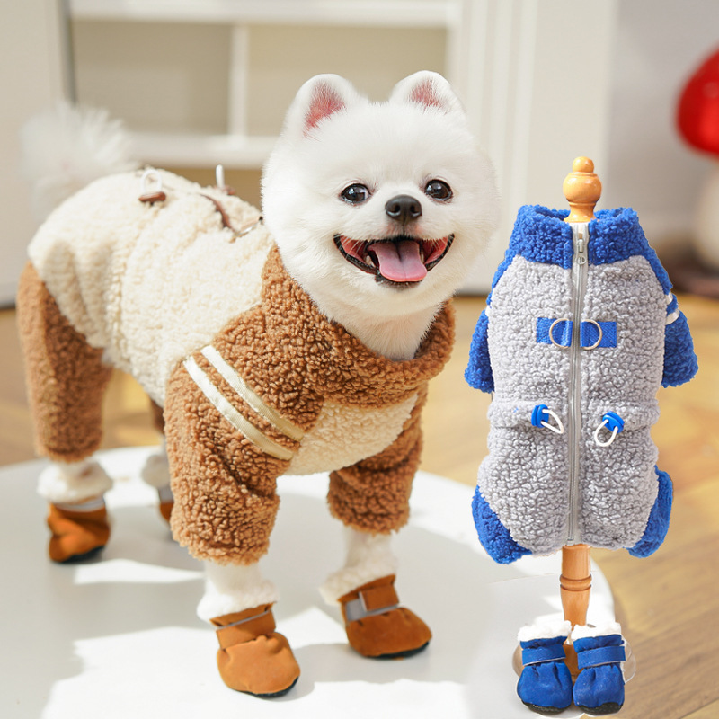 潮牌猫衣服猫咪秋冬加厚四脚绒衣双面绒拉链宠物狗狗无毛猫用品发|undefined