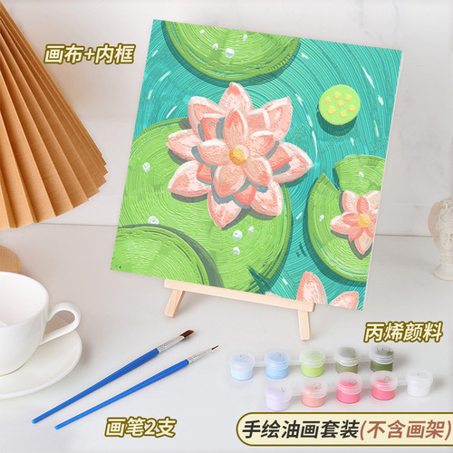 Digital oil painting diy coloring children's cartoon animation landscape oil painting healing filling painting coloring handmade