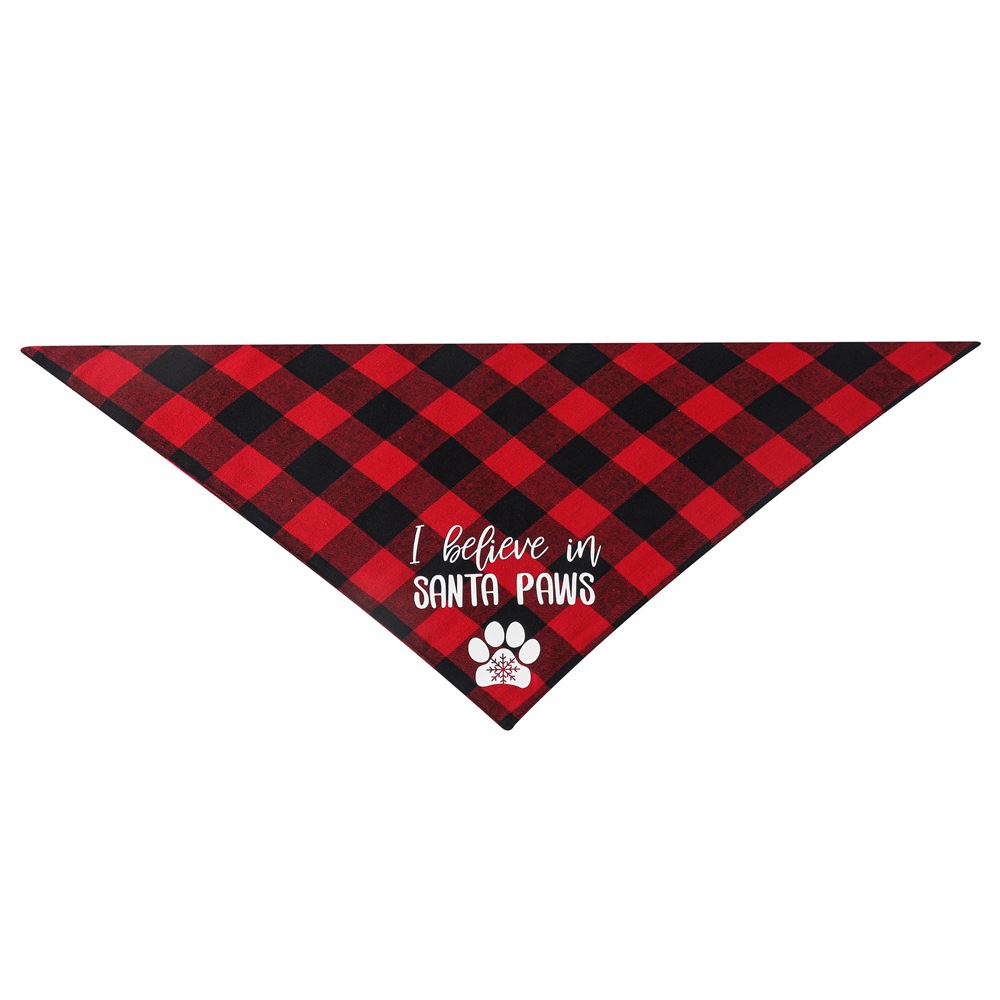 Los fabricantes nuevos transfronterizos de algodón a cuadros toalla triangular perro Toalla de saliva