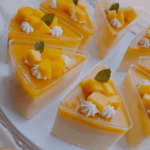 8 inch cut 8 transparent triangle jelly cup/pudding mousse cup Jam Cup tiramisu cup