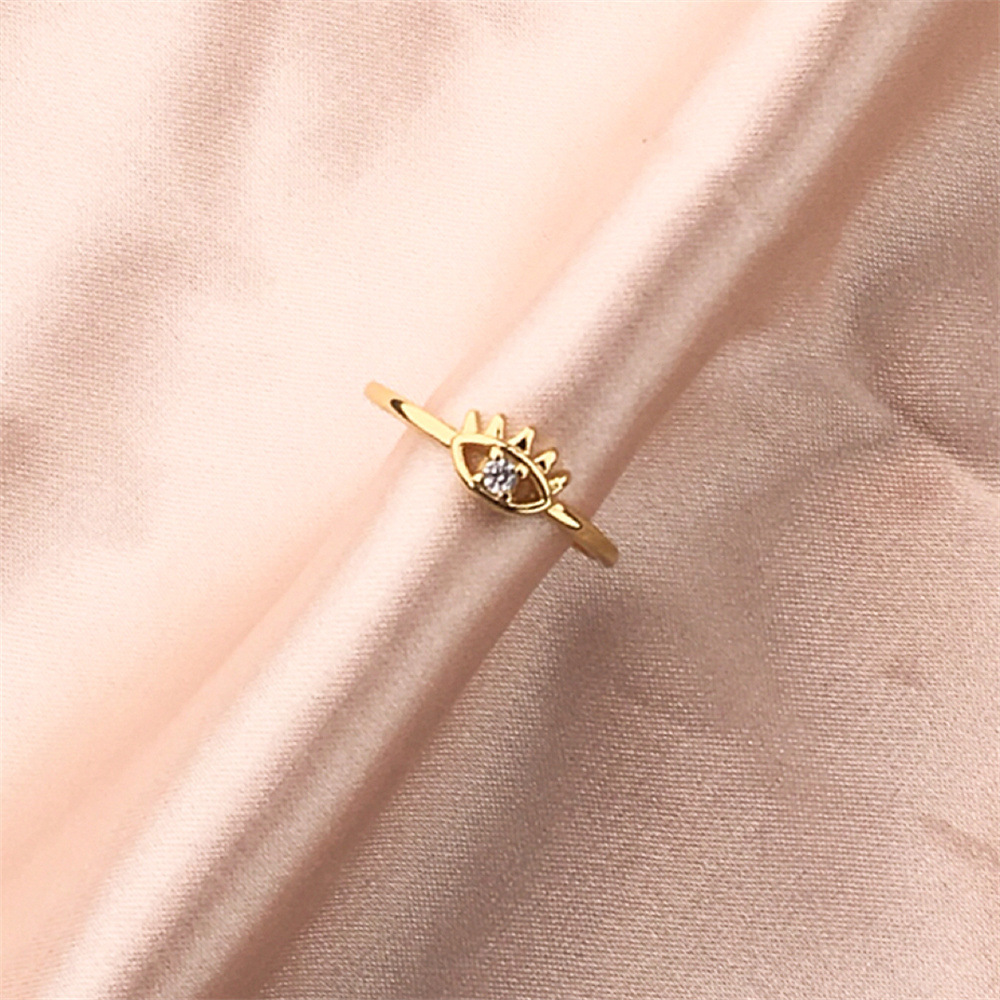 Nihaojewelry Wholesale Jewelry New Devil Eyes Micro-inlaid Zircon Hollow Adjustable Ring