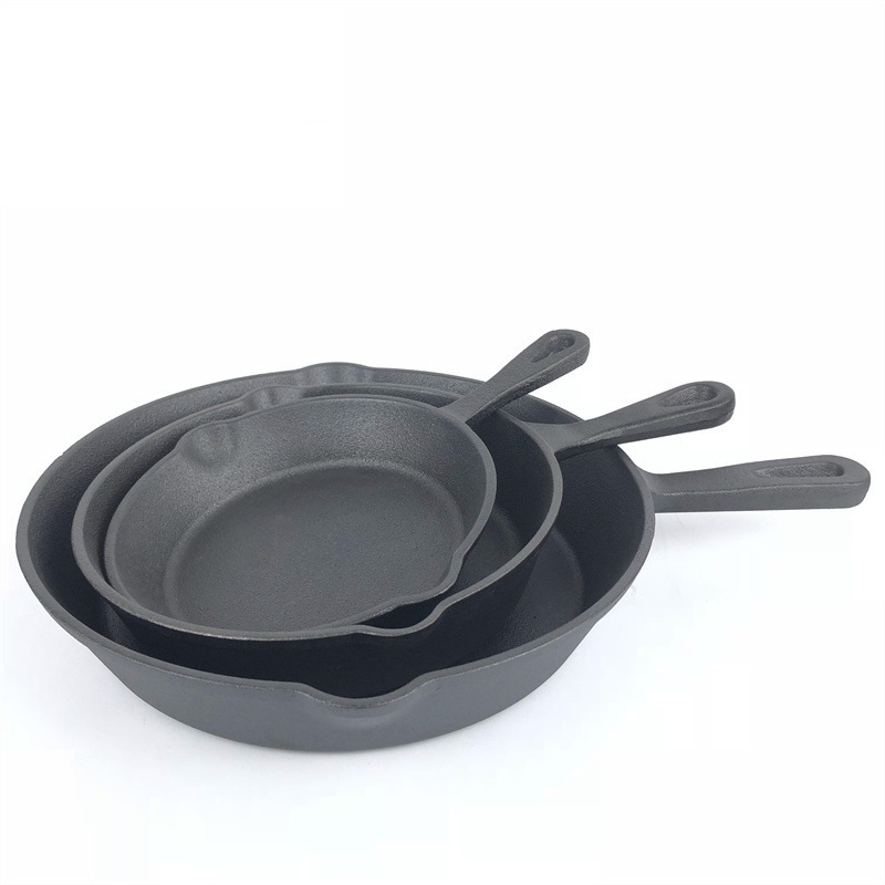 Doble boquilla de aceite sartén de hierro fundido sartén pequeña sartén no fácil de pegar sartén sin recubrimiento Placa de barbacoa