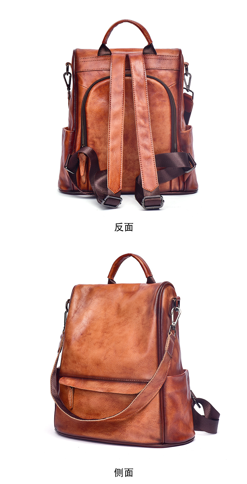 Ba lô retro phong cách Âu Mỹ chống trộm dung tích lớn — Màu đen cổ điển, Cà phê cổ điển, Màu nâu cổ điển chi tiết 14