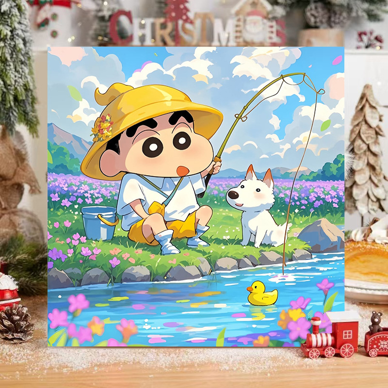 现货批发数字油画diy填色儿童简约手绘涂鸦新中式摆摊丙烯油画|undefined