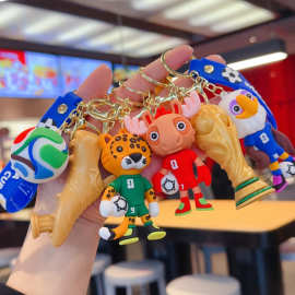 世界杯足球钥匙扣纪念品可爱卡通公仔吉祥物钥匙链小礼品挂件批发