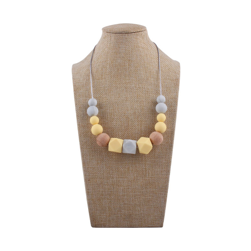 Comercio exterior Amazon nuevo silicona molar teether collar bebé teether palo masticable colgante collar