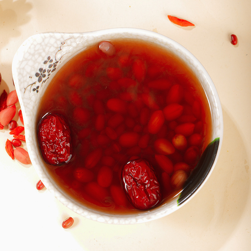 Red date, red bean, goji berry five-red soup for postpartum blood qi regulation, nursing mother's version, popular online soup ingredient set