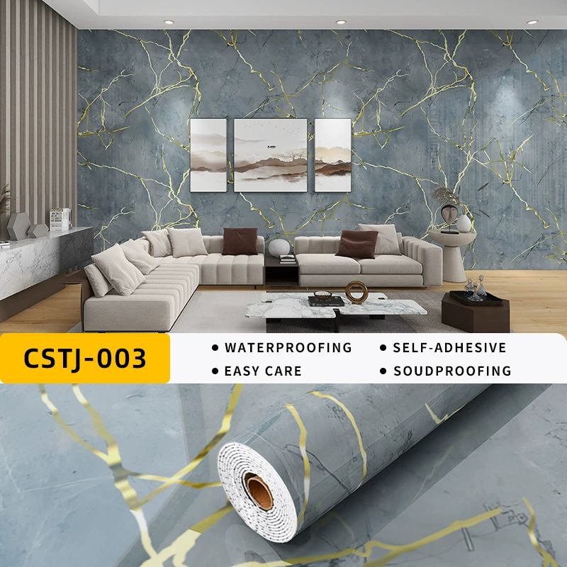 Marble self-adhesive wallpapers on wall, sticker
