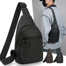跨境潮流时尚休闲百搭胸包男士旅行运动通勤单肩包pu防泼水斜挎包