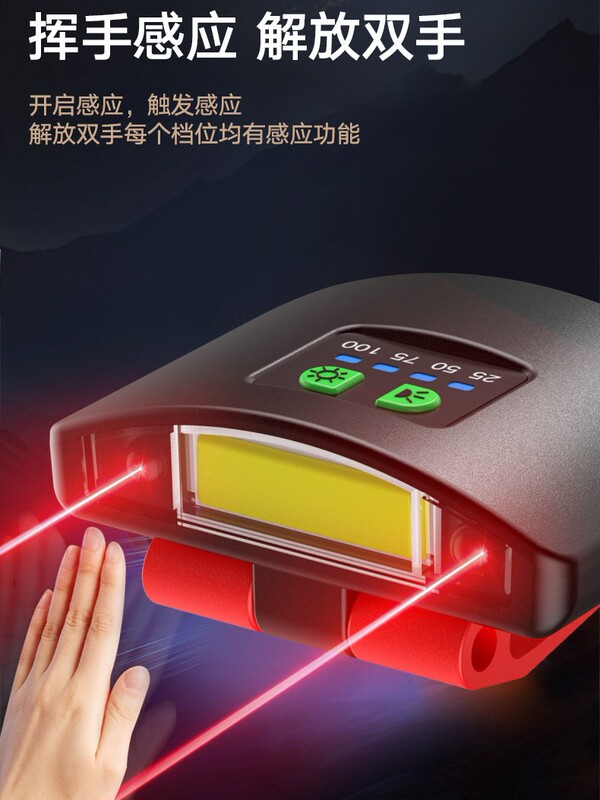 充电led头灯强光长续航户外防水头戴式感应钓鱼批发夜钓灯|undefined