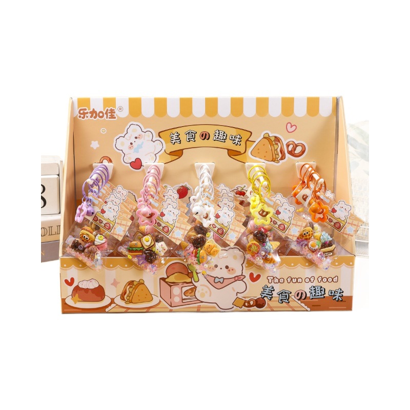 B Food Play Gourmet Colgante de la bolsa para caminar del bebé Colgante de la mochila escolar Colgante de simulación de comida y juego Juguete de resina en miniatura para estudiantes