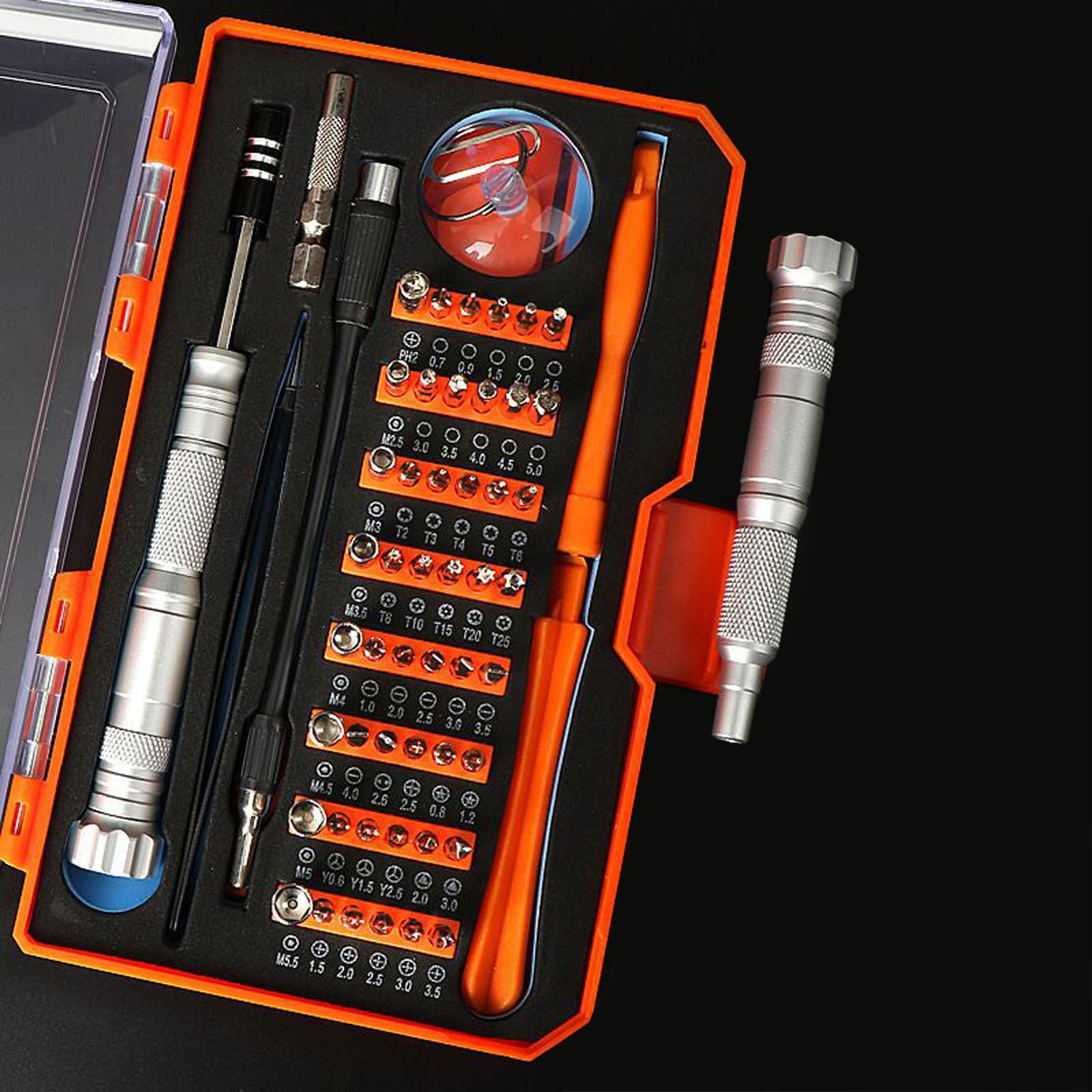 Mango de aleación de aluminio reloj de teléfono móvil con destornillador reparación herramientas de hardware 52-en-1 multifuncional destornillador traje