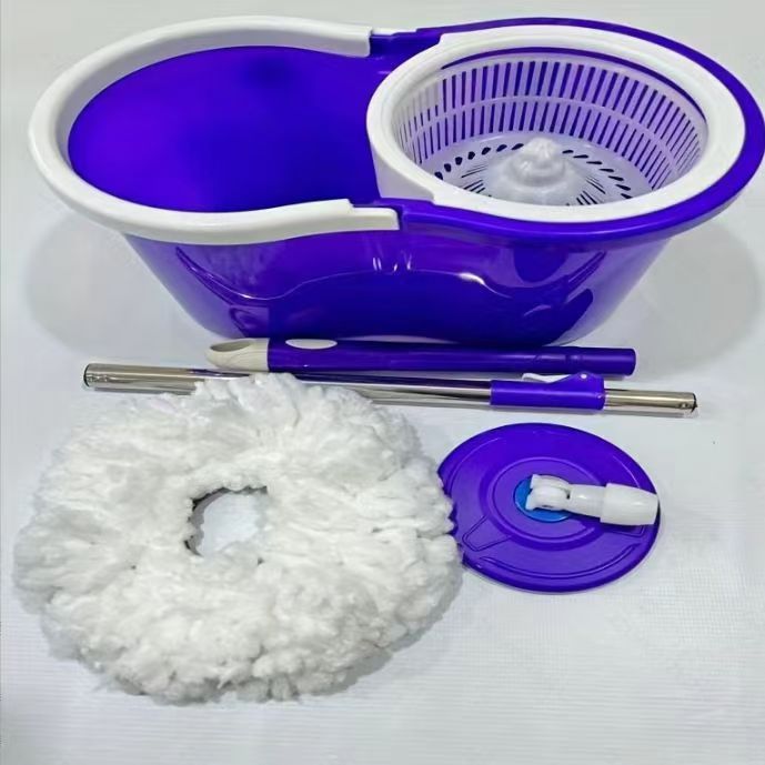 Trapeador giratorio transfronterizo de doble accionamiento, trapeador de lavado a mano sin correa, deshidratación de barril, limpieza de pisos domésticos, trapeador giratorio