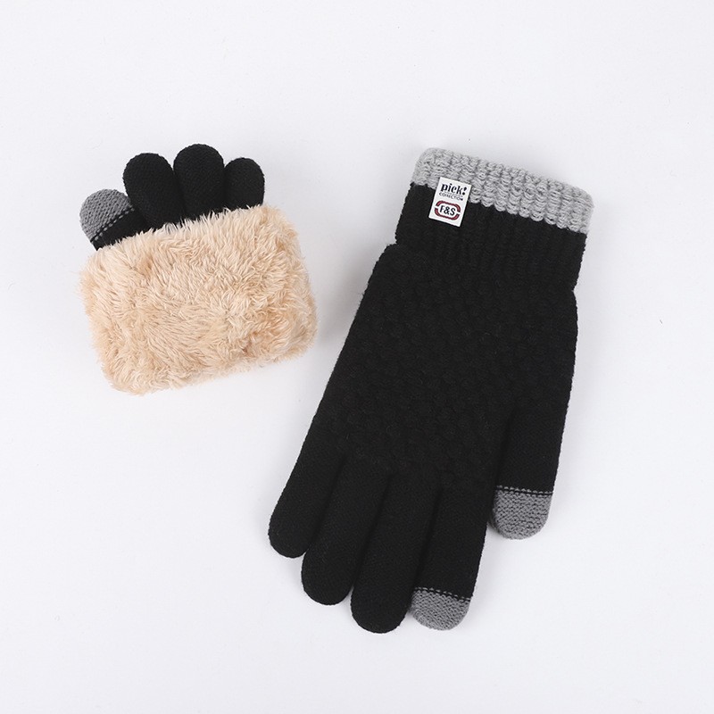 Iwarm cálidos guantes de pantalla táctil térmica de doble capa para hombres y mujeres de invierno con forro polar engrosado a prueba de frío al aire libre guantes de punto