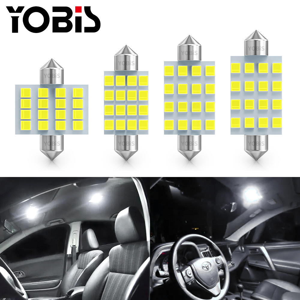 优彼斯改装汽车led灯31MM 16SMD 2835 1210汽车LED双尖灯车顶灯