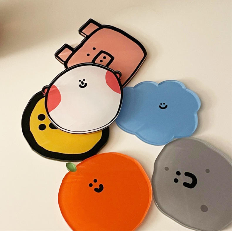 2025 new ins knock cute wind heat insulation high temperature coasters cute cartoon acrylic coasters printed logo 2025 new ins knock cute wind heat insulation high temperature coasters cute cartoon acrylic coasters printed logo