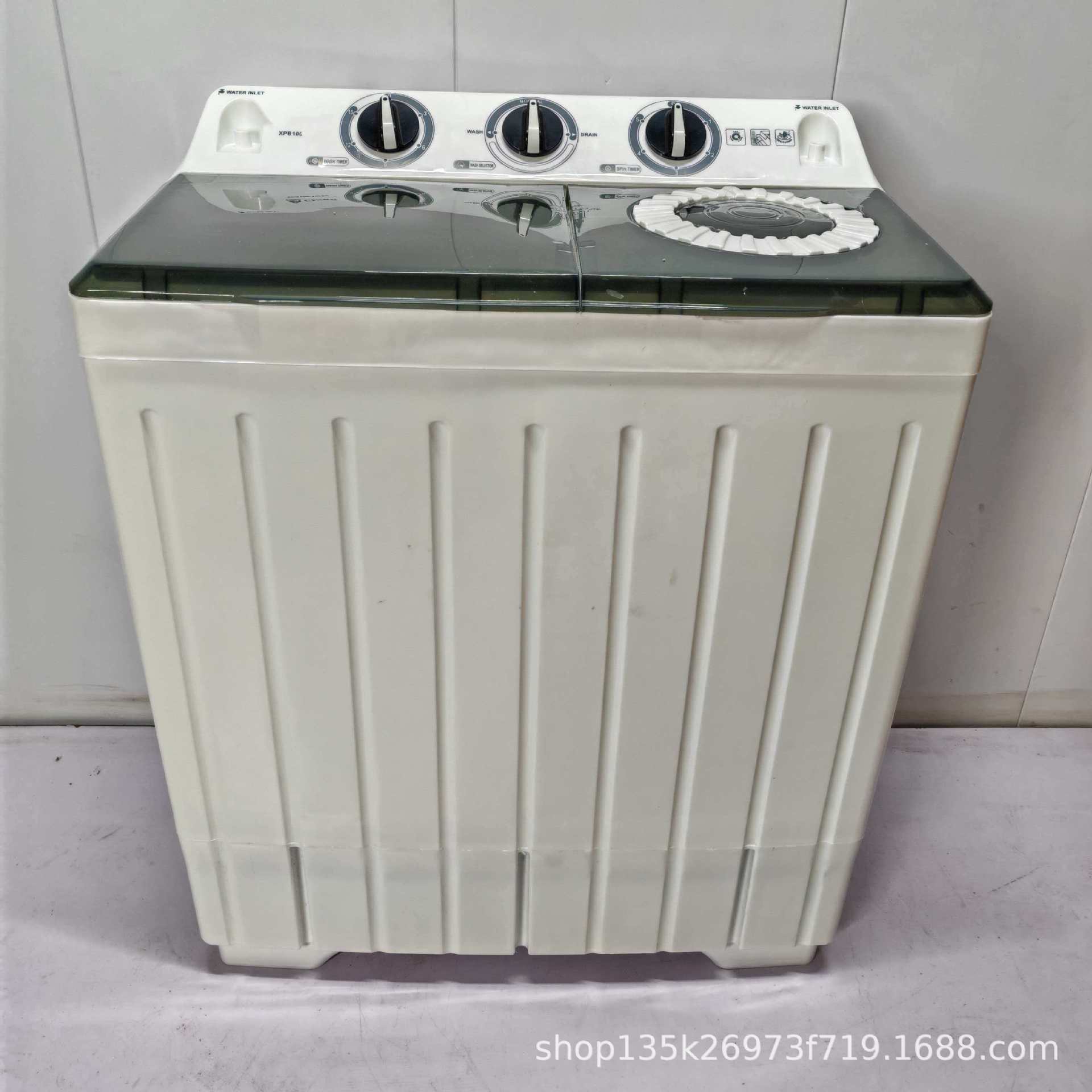 English Semi-Automatic Washing Machine 10kg Household Large-Capacity Double-Tub Washing Machine