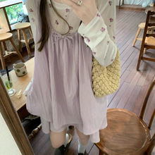 多巴胺韩系女装秋季新款蝴蝶印花薄款长袖网纱透感防晒上衣平板布