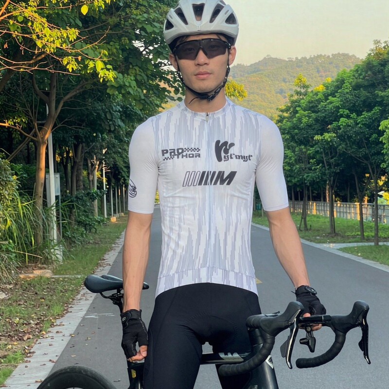 WYFMYF road cycling jersey, slim-fit, unisex, SBS, with zipper, seamless sleeves, breathable short-sleeve cycling shirt