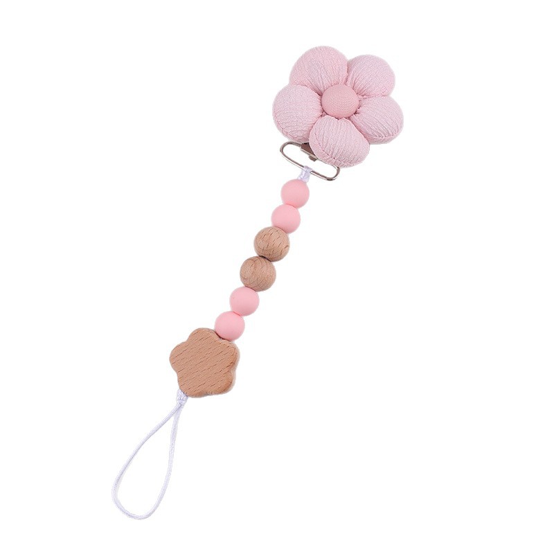 Productos para bebés pacificadores de tetas anti-caída cadena INS cadena de diente de viento flor de madera
