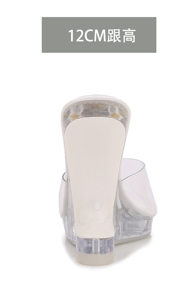 Giày sandal cao gót nữ trong suốt pha lê hở mũi gót nhọn — bạc, màu đỏ, trắng, đen chi tiết 8