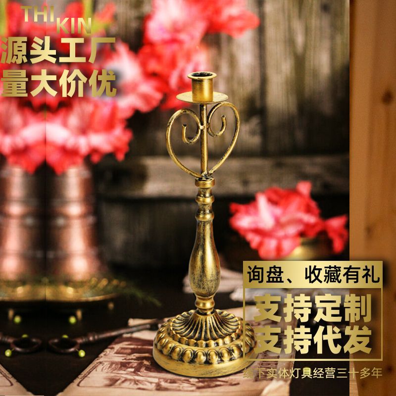 Cross -border European -style metal candlestick outdoor church…