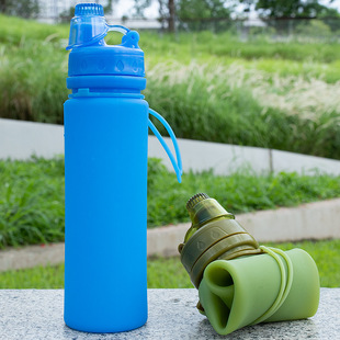 Silicone Foldable Straight Water Cup Outdoor Riding Water Bottle Mountain Climbing Portable Sports Water Cup Portable Travel Retractable Cup