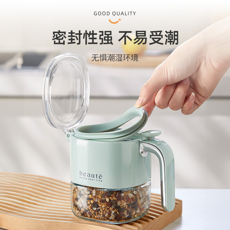 开盖调料盒厨房家用盐罐调料罐密封防潮收纳盒油壶玻璃调味瓶罐子|undefined