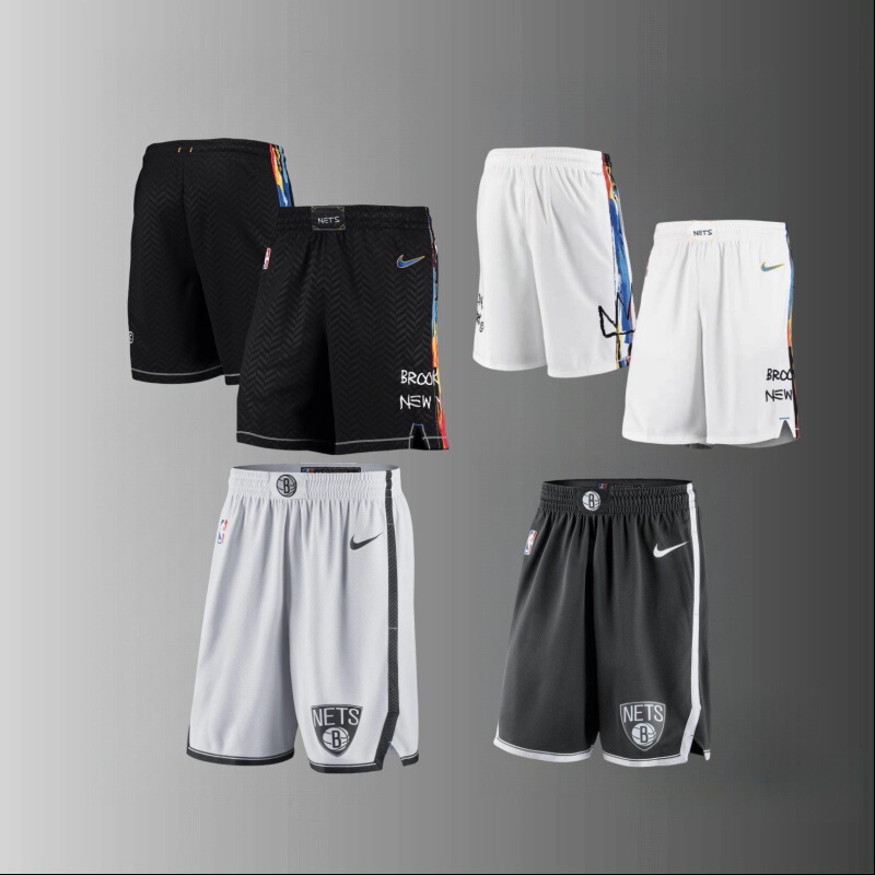 Basketball Shorts Brooklyn Nets Men's Basketball Shorts Durant Irving City Edition Sports Training Game Shorts Sw