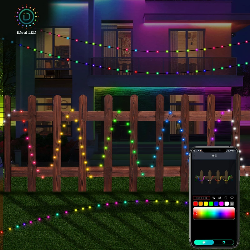 Умная кожаная нить LED свет RGB фантазийный цвет, декоративная гирлянда для DIY, управление точками, свет для рождественской атмосферы