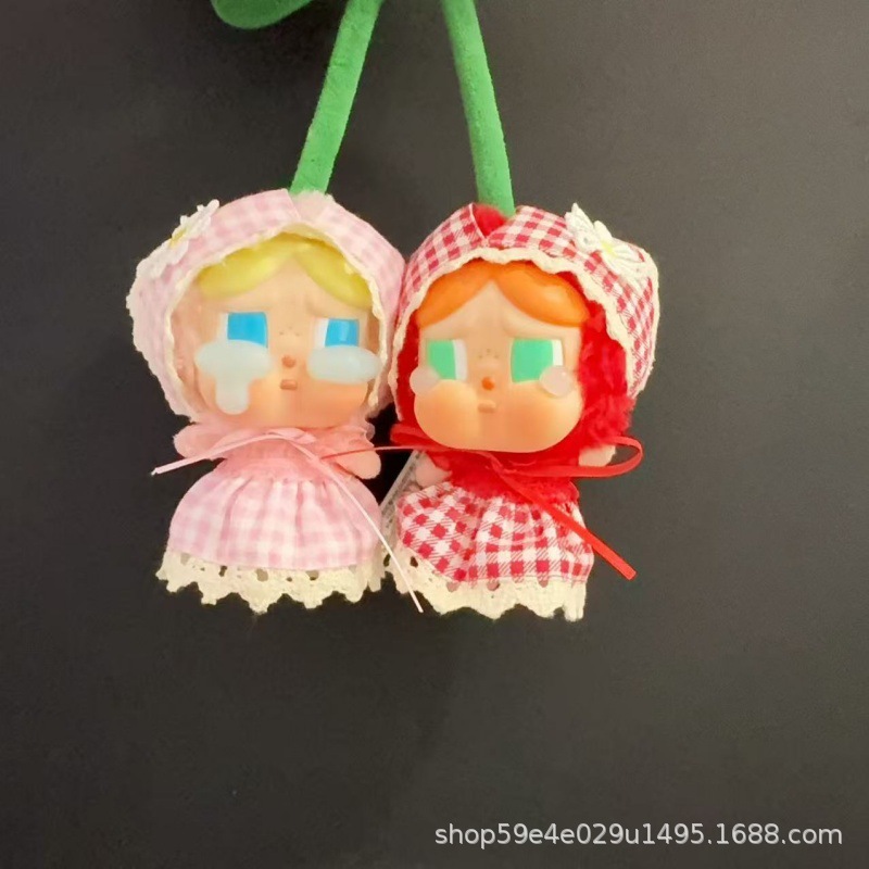 CRYBABY爱神的眼泪哭娃衣服着替CHERRY甜在一起公主同款红格裙新