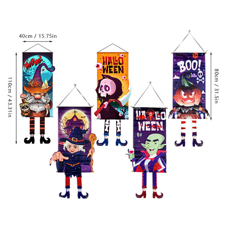Nuevo Halloween transfronterizo banderas de tela, tiendas, eventos, bares, fiestas, banderas extrañas