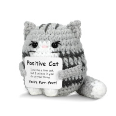 跨境新品手工钩织小猫咪可爱毛线编织创意玩偶积极能量卡通小公仔