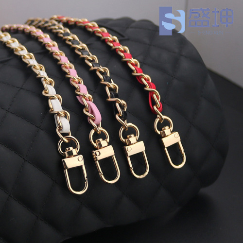 PU leather iron chain zinc alloy lobster claw fastener high-end bag chain accessories crossbody bag chain