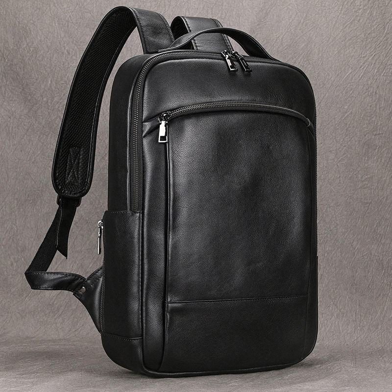 European and American Cross-border Retro Men's Backpack Crazy Horse Leather Men's Bag Genuine Leather Large Capacity Computer Travel Backpack Wholesale