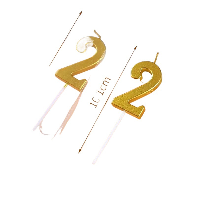 Ins en línea vela de cumpleaños digital vela de oro envasado independiente decoración de pastel vela fábrica directa